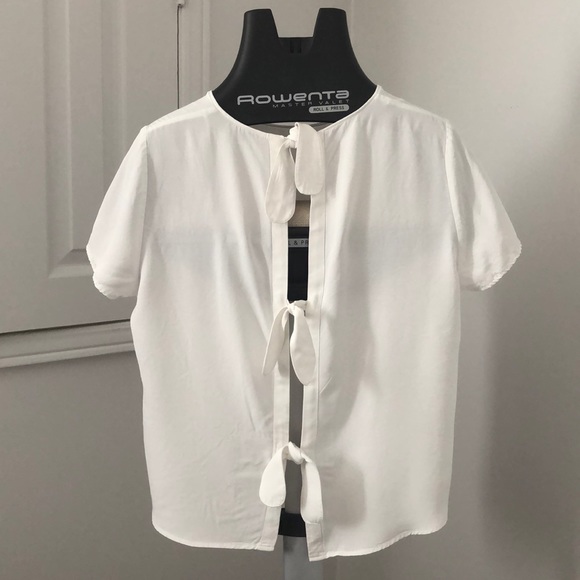 Zara Tie Back Short Sleeve Shirt - Picture 9 of 13